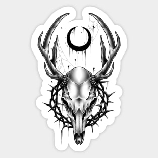 Deer skull with thorn Sticker